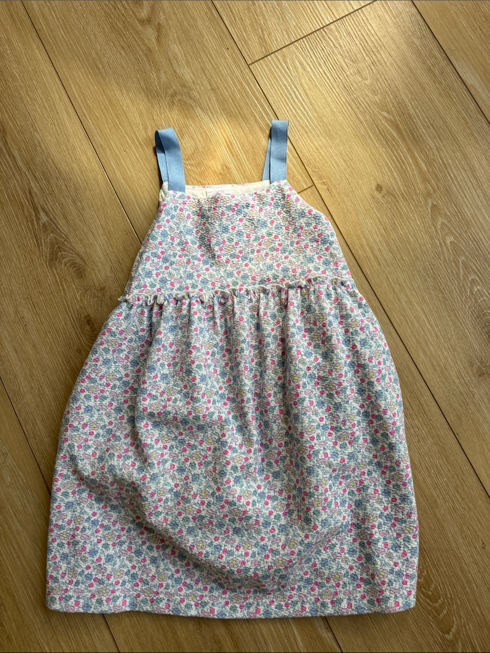 Zara Pink Floral Sundress with Blue Straps